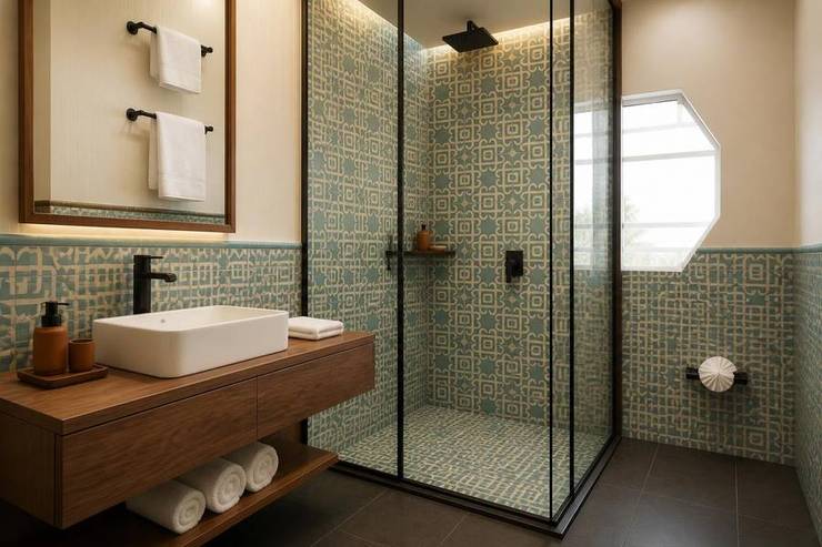 Después · Baño sin tocar instalación
